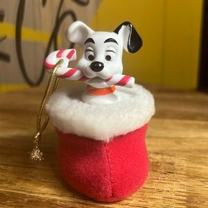 🐾Walt Disney Dalmatian Christmas Ornament With Velvet soft Red Boot. 🐾